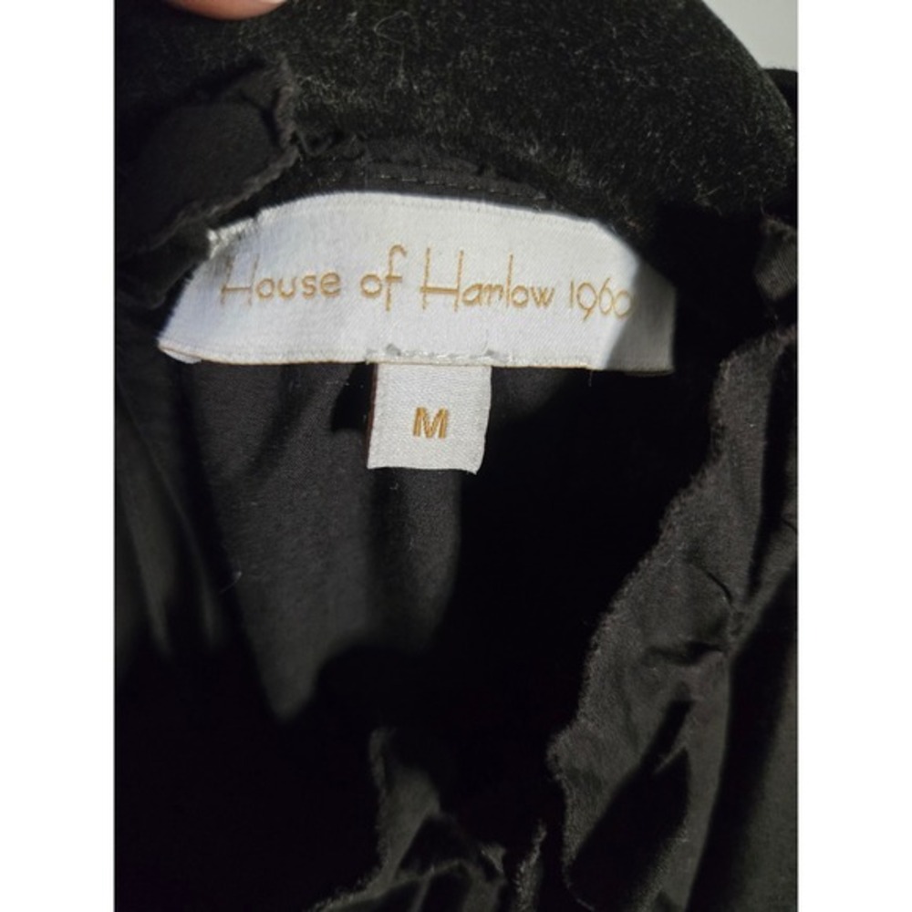 House of Harlow 1960 Black Tiered‎ Babydoll Dress Ruffle Sleeve Cotton | M - Picture 6 of 8
